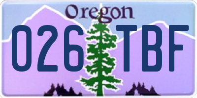OR license plate 026TBF