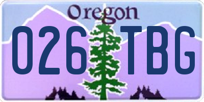 OR license plate 026TBG