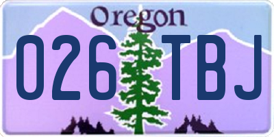 OR license plate 026TBJ