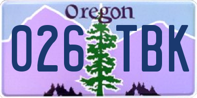 OR license plate 026TBK