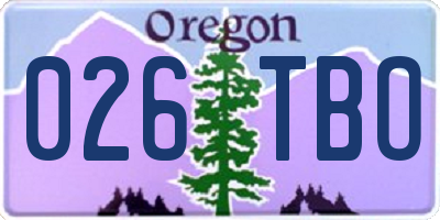 OR license plate 026TBO