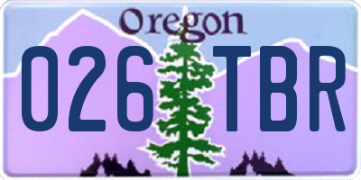 OR license plate 026TBR