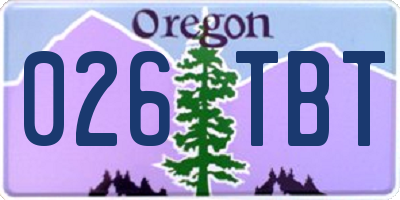 OR license plate 026TBT
