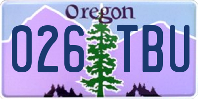 OR license plate 026TBU