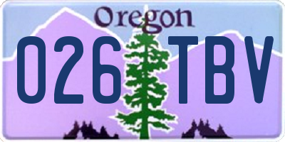 OR license plate 026TBV