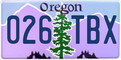 OR license plate 026TBX