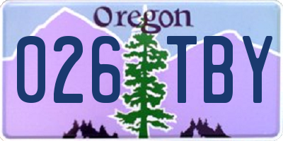 OR license plate 026TBY