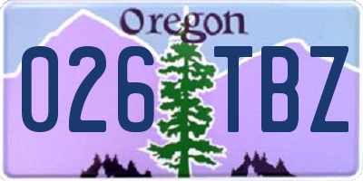 OR license plate 026TBZ