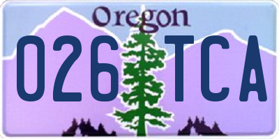 OR license plate 026TCA