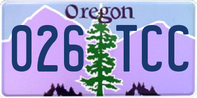 OR license plate 026TCC