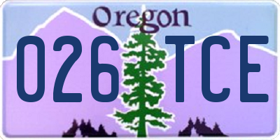 OR license plate 026TCE