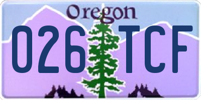 OR license plate 026TCF