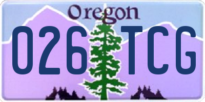 OR license plate 026TCG