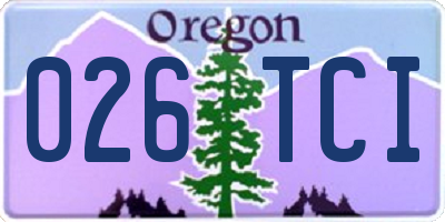 OR license plate 026TCI