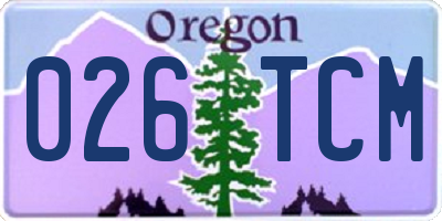 OR license plate 026TCM