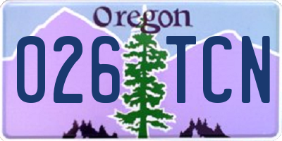 OR license plate 026TCN