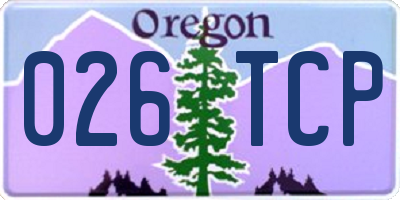 OR license plate 026TCP