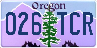 OR license plate 026TCR