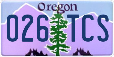 OR license plate 026TCS