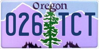 OR license plate 026TCT