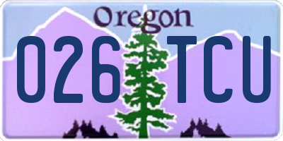 OR license plate 026TCU