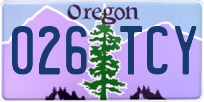 OR license plate 026TCY