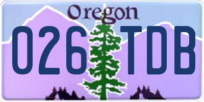 OR license plate 026TDB