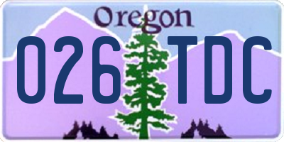 OR license plate 026TDC