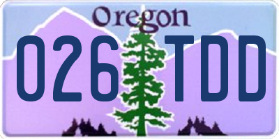 OR license plate 026TDD