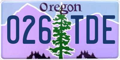 OR license plate 026TDE