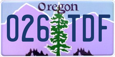 OR license plate 026TDF