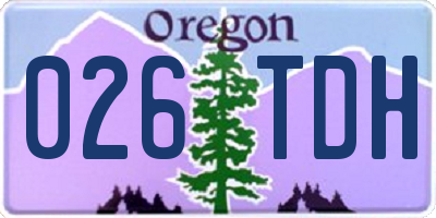OR license plate 026TDH
