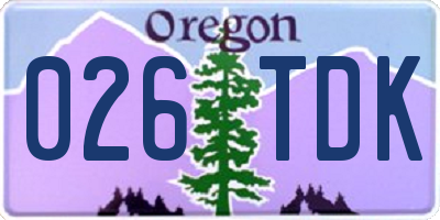 OR license plate 026TDK