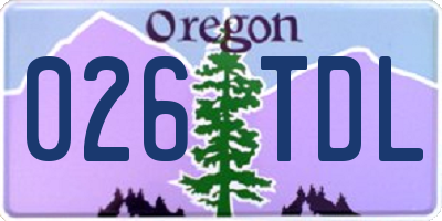 OR license plate 026TDL
