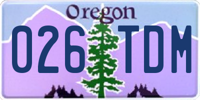 OR license plate 026TDM
