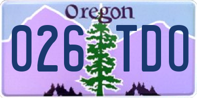 OR license plate 026TDO