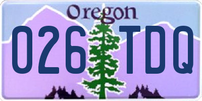 OR license plate 026TDQ