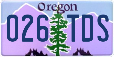 OR license plate 026TDS