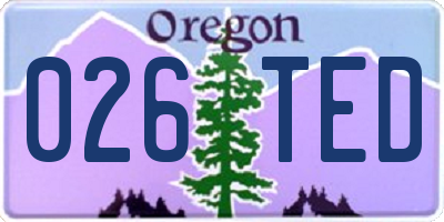 OR license plate 026TED