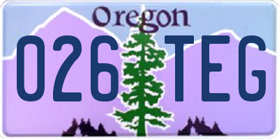 OR license plate 026TEG
