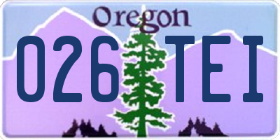 OR license plate 026TEI