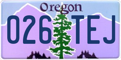 OR license plate 026TEJ