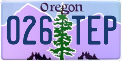 OR license plate 026TEP