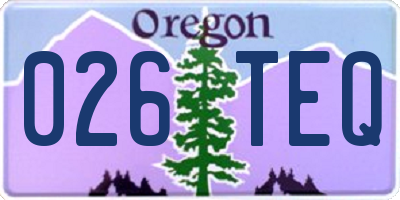 OR license plate 026TEQ
