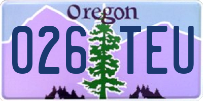 OR license plate 026TEU