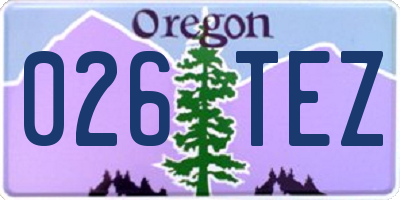 OR license plate 026TEZ