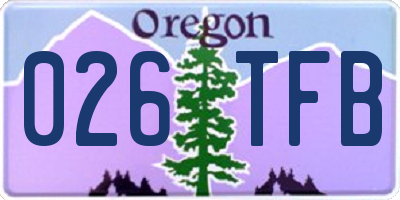 OR license plate 026TFB