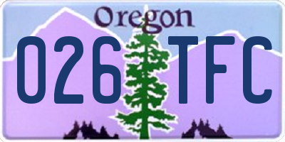 OR license plate 026TFC
