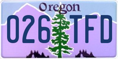 OR license plate 026TFD