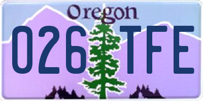 OR license plate 026TFE